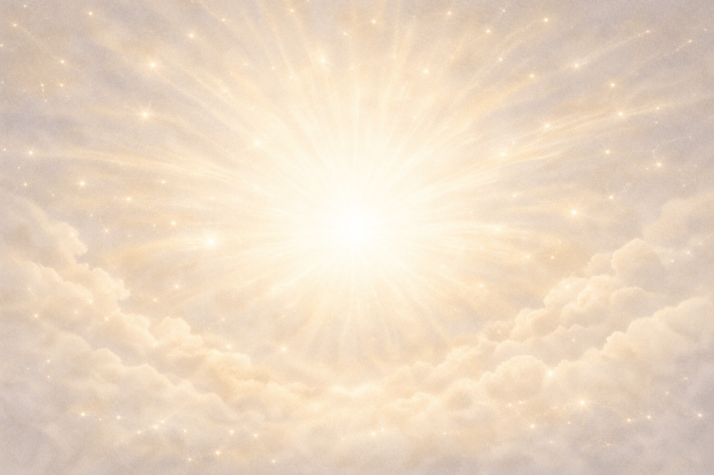 Luce divina dal cielo, simbolo di speranza e salvezza anime del Purgatorio