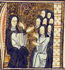 Santa Ildegarda di Bingen  miniatura medievale, mistica cristiana, visione spiritualità benedettina