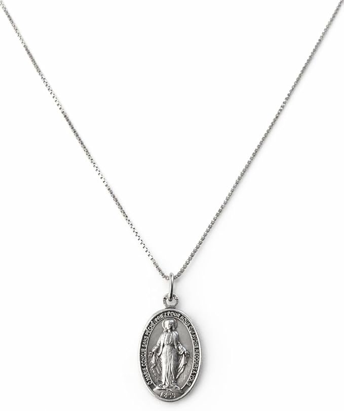 Collana con medaglia della Madonna miracolosa autentica