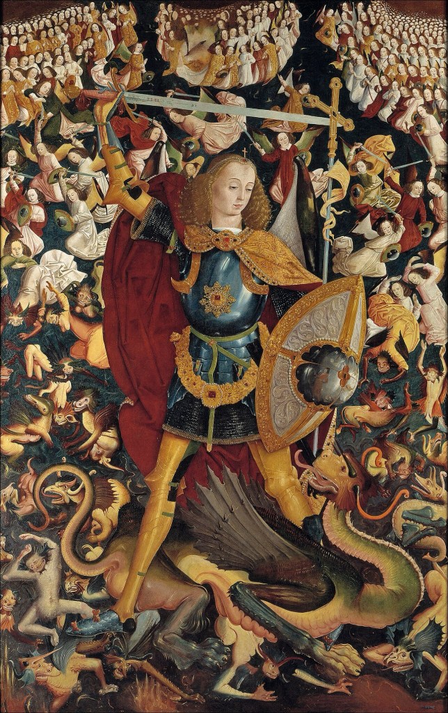 San Michele Arcangelo, che sconfigge il demonio, immagine sacra di protezione e lotta contro il male