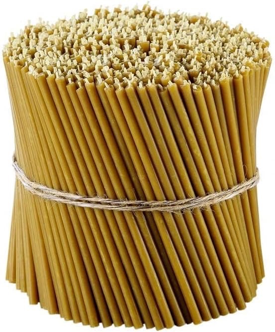 Candele sottili in pura cera d'api per preghiera cristiana e devozione personale